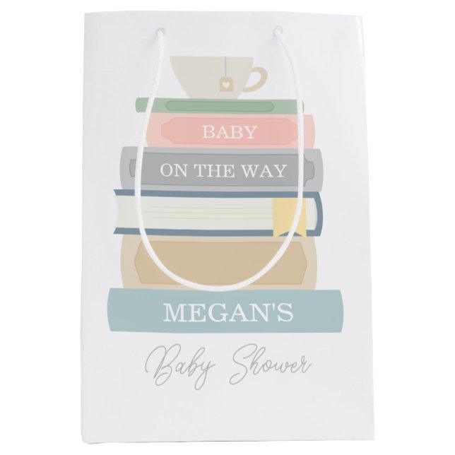 Book Baby Shower Medium Gift Bag (Front)