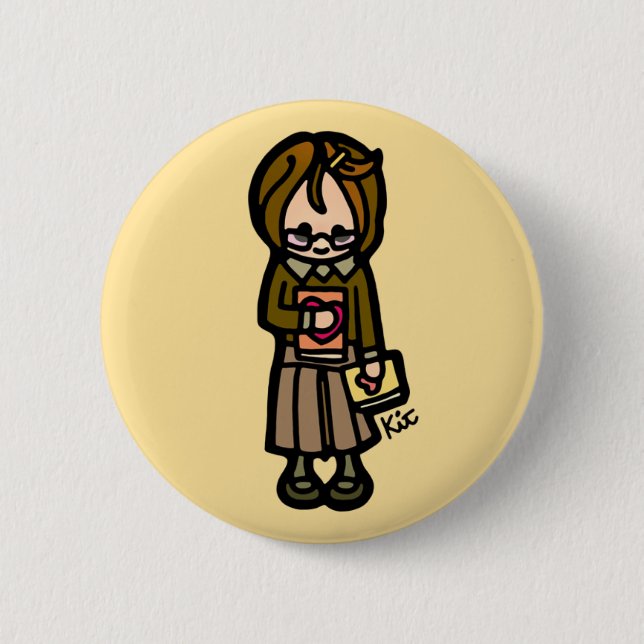 book badge. 2 inch round button (Front)