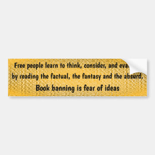 Book Banning Bumper Sticker