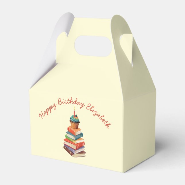 Book Birthday Party Kids Reading Favor Box (Front Side)