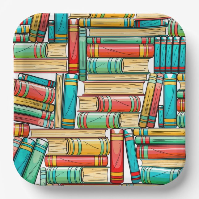 Book Birthday Party Paper Plate (Front)