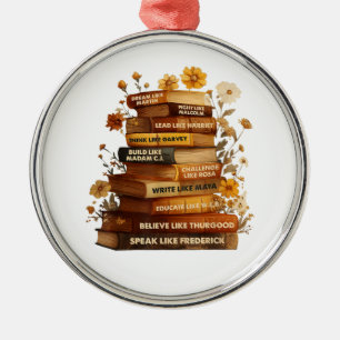 Book Black History Month Metal Ornament