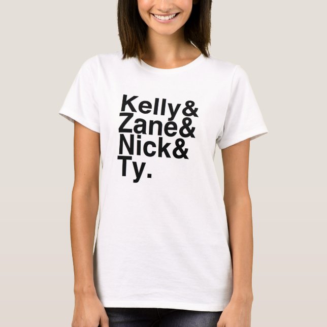 Book Boyfriend- Kelly, Zane, Nick, Ty T-Shirt (Front)