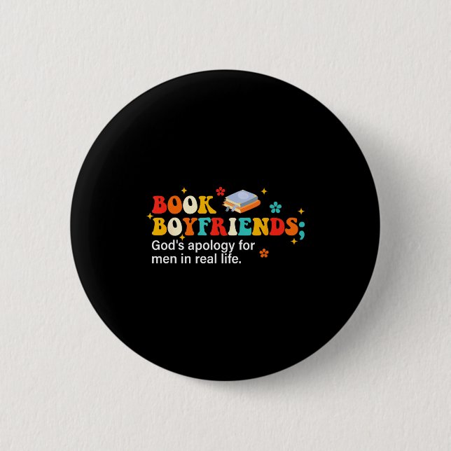 Book Boyfriends Definition Design  2 Inch Round Button (Front)