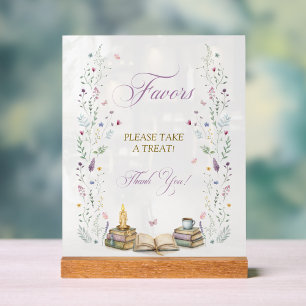 Book Bridal Shower Favors Acrylic Sign