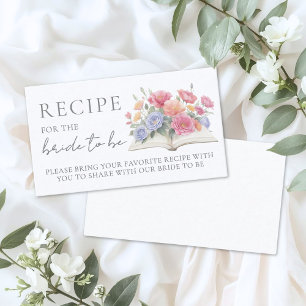Book Bridal Shower Recipe Enclosure Card