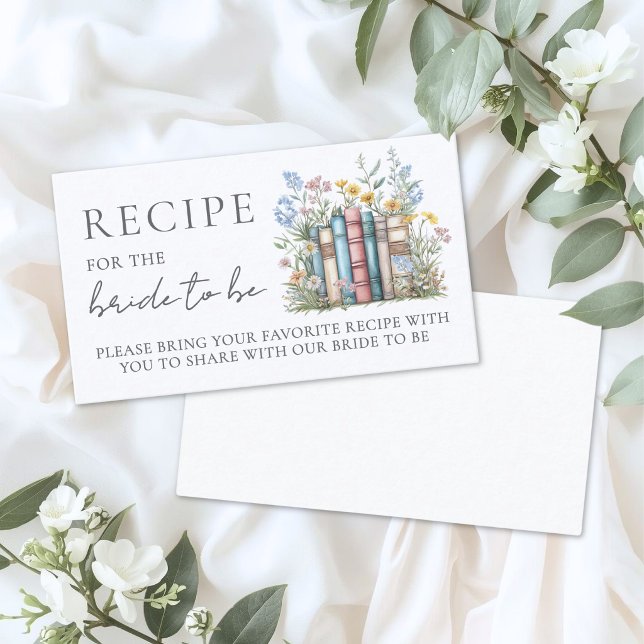 Book Bridal Shower Recipe Request Enclosure Card (Book Bridal Shower Recipe Request Enclosure Card )
