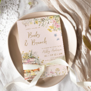 Book & Brunch Wildflowers Bridal Shower Invitation