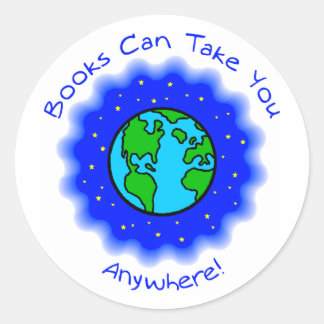 Book Can Take You Round Stickers, 2 sizes Classic Round Sticker