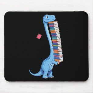 Book Carrying Dinosaur Reading Dino Mouse Pad