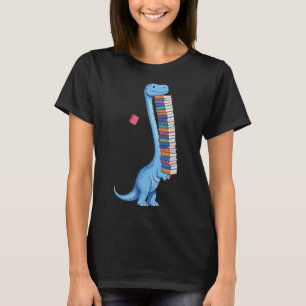 Book Carrying Dinosaur Reading Dino  T-Shirt