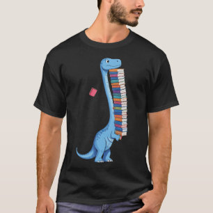 Book Carrying Dinosaur Reading Dino T-Shirt