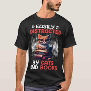 Book Cat fan Bookworm Book Reader Bookfriend 4 T-Shirt