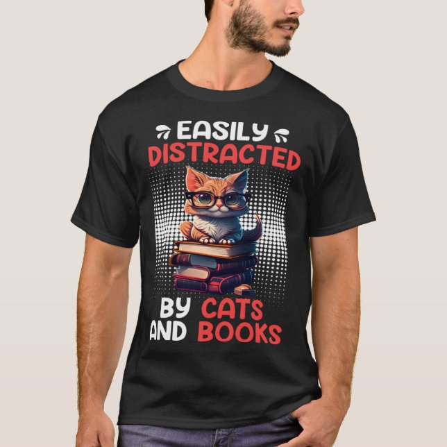 Book  Cat fan Bookworm Book Reader Bookfriend  4 T-Shirt (Front)