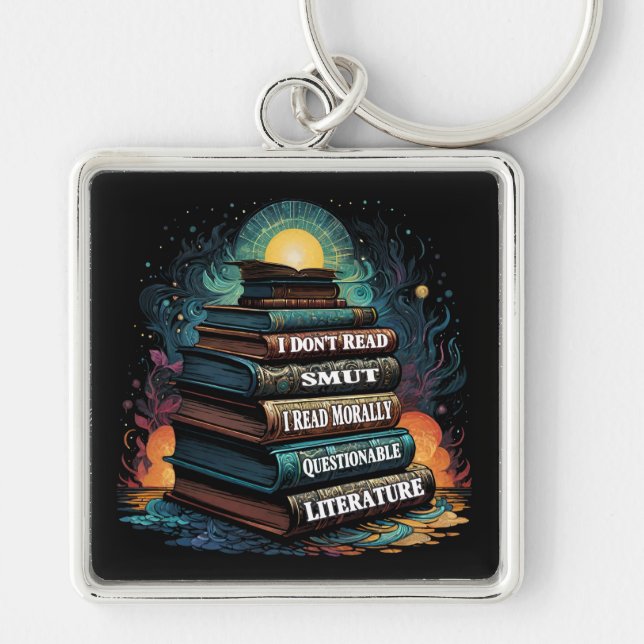 Book Choices Humour Keychain (Front)