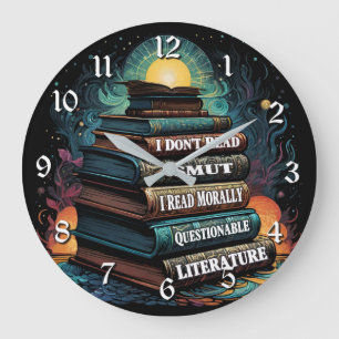 Book Choices Humour Large Clock