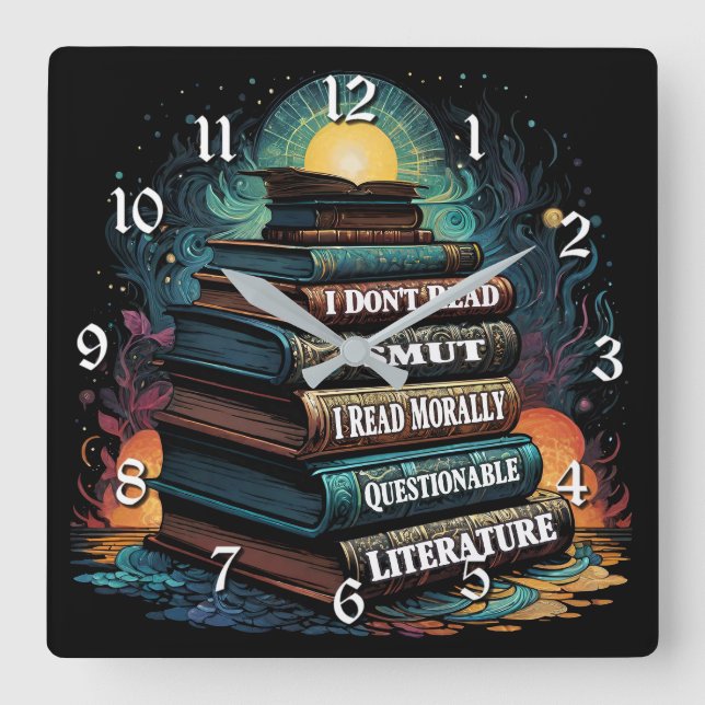 Book Choices Humour Square Wall Clock (Front)