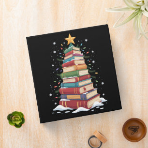 Book Christmas Tree Book Lover Teacher Librarian  Binder