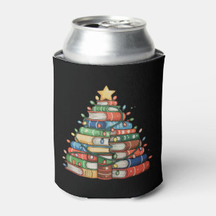 Book Christmas Tree Lights Teacher Librarian Read Can Cooler
