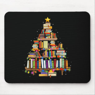 Book Christmas Tree Lights Teacher Librarian Read  Mouse Pad