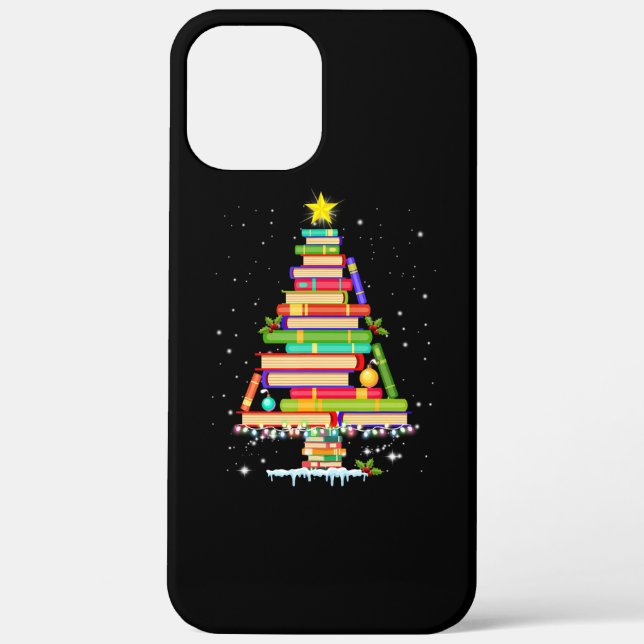 book christmas tree  merry christmas librarian Case-Mate iPhone case (Back)