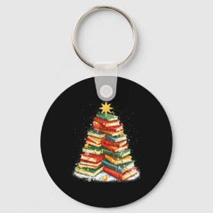 Book Christmas Tree Reading  Keychain