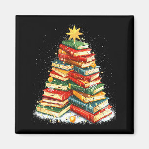 Book Christmas Tree Reading Magnet