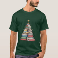 Book Christmas Tree Retro Bookworm Library 
