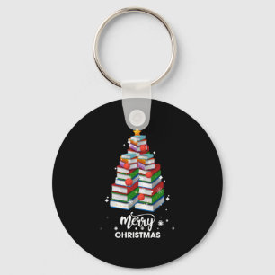 Book Christmas Tree Xmas Gift For Books Lovers Lib Keychain
