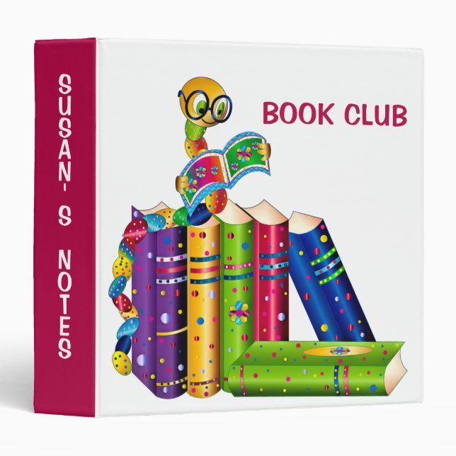 Book Club, Bookworm, Kaleidoscope Collection Binder (Front/Spine)