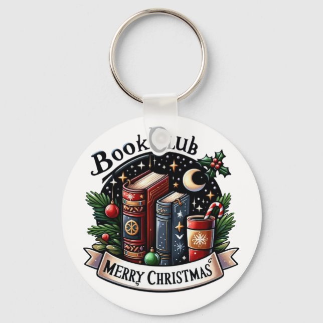 Book Club christmas  Keychain (Front)