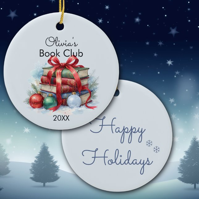 Book Club Christmas Personalized Ceramic Ornament (Creator Uploaded)