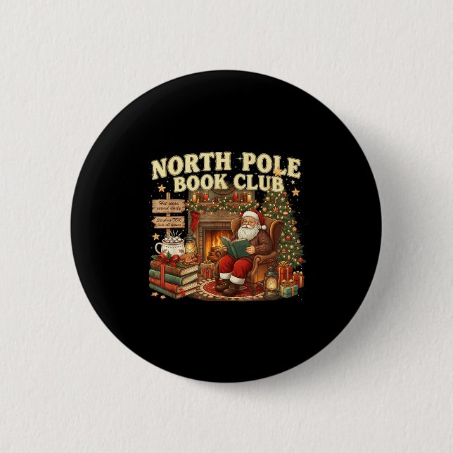 Book Club Cozy Christmas Reading Gift  2 Inch Round Button (Front)