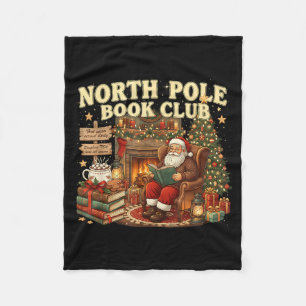 Book Club Cozy Christmas Reading Gift Fleece Blanket