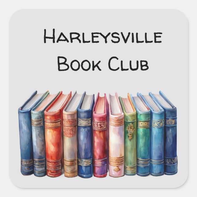 Book Club Customizable Square Sticker (Front)