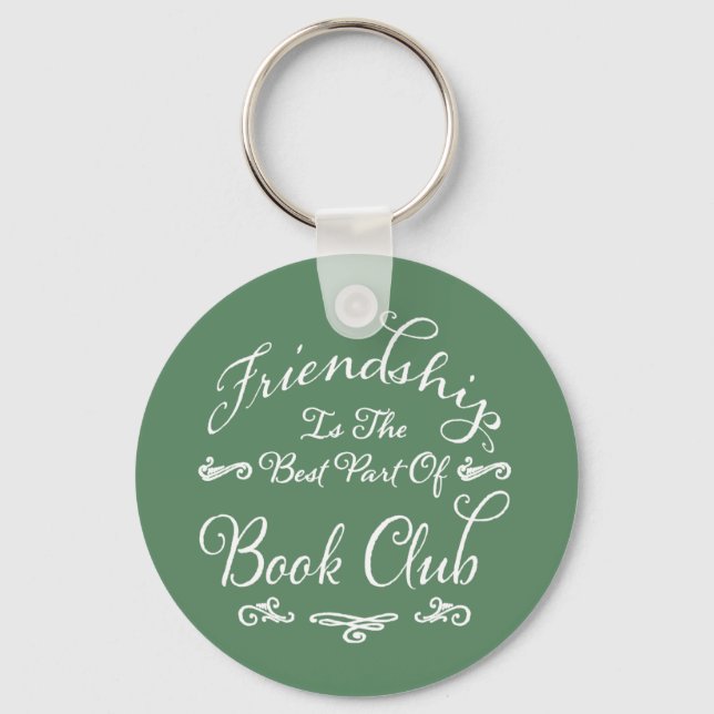 Book Club Friendship Key Holder Green Keychain (Front)