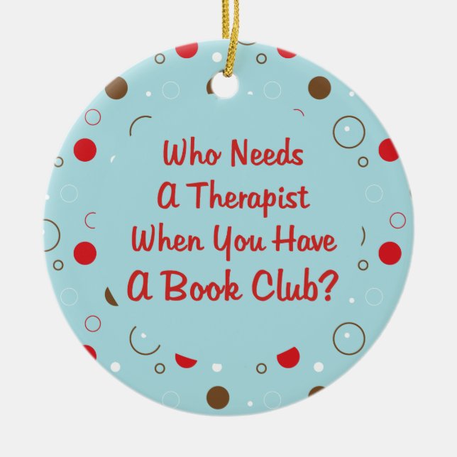 book club fun ceramic ornament (Front)