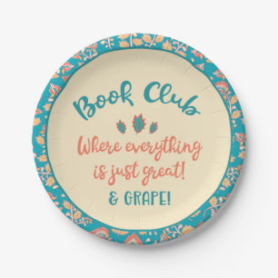 Book Club Group Meeting Funny Paper Plate