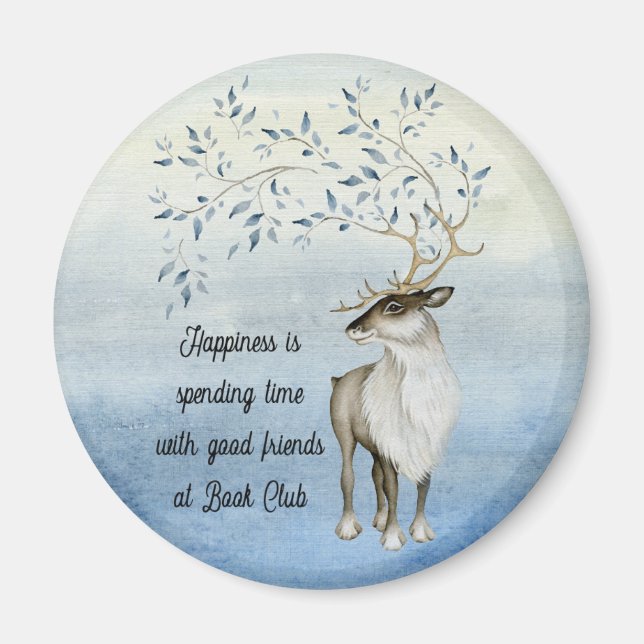 Book Club Happiness Friendship Quote Magnet (Front)