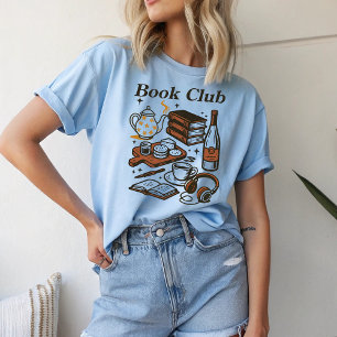 Book Club Member Snacks Wine Books T-Shirt