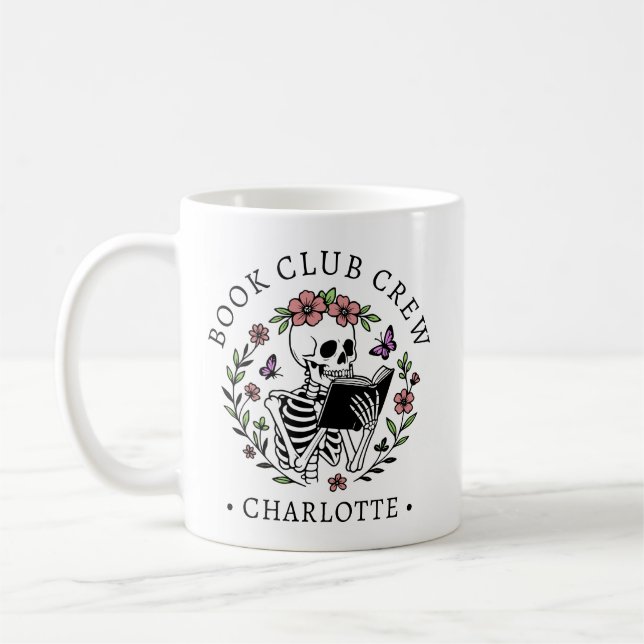 Book Club Member's Funny Personalized Gift Coffee Mug (Left)