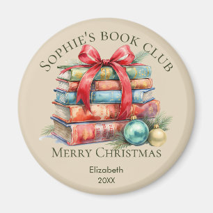 Book Club Merry Christmas Gift Name Magnet