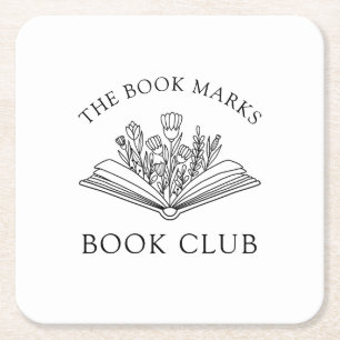 Book Club Name Personalized Event Square Paper Coaster