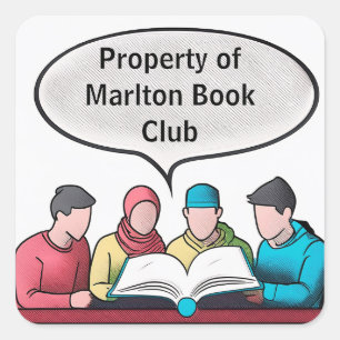 Book Club Open Invitation Customizable Square Sticker