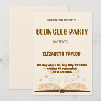 Book Club Party Invitation – Cozy Reading Night
