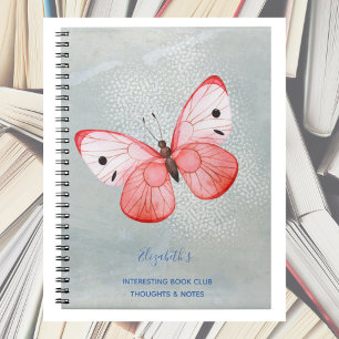 Book Club Reading Notes Pink Butterfly