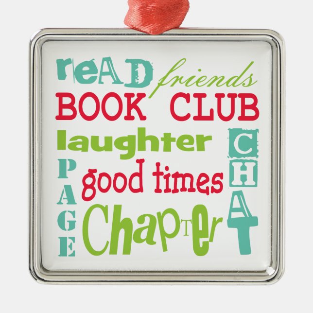 Book Club Subway Design by Artinspired Metal Ornament (Front)