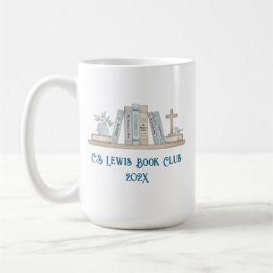 Book Club Watercolor Books Blue Happy Customizable Coffee Mug
