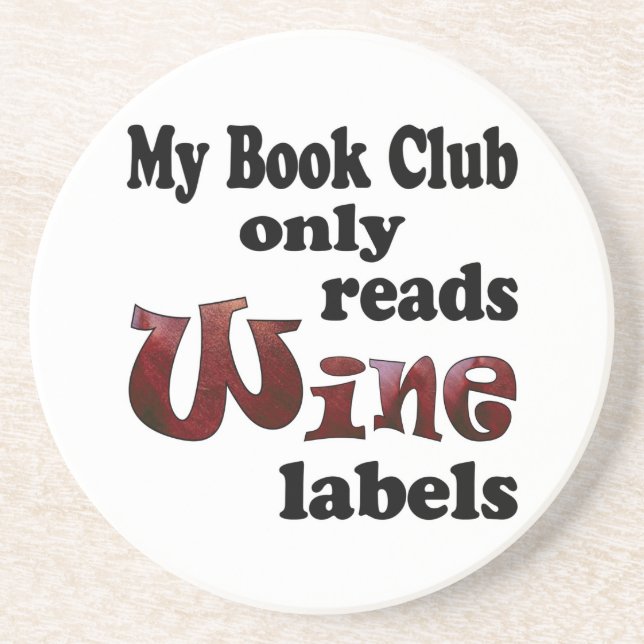 Book Club Wine Labels Coaster (Front)