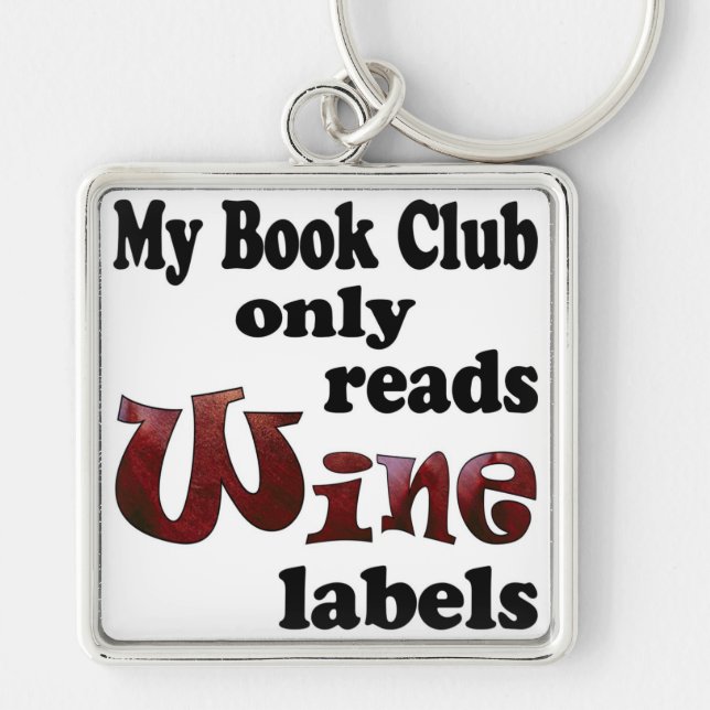 Book Club Wine Labels Keychain (Front)
